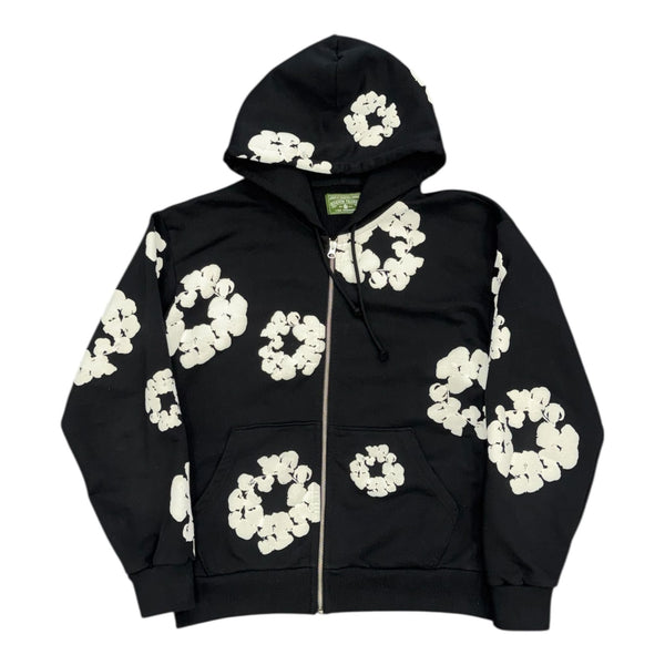 Denim Tears Cotton Wreath Zip Hoodie Black - Preowned
