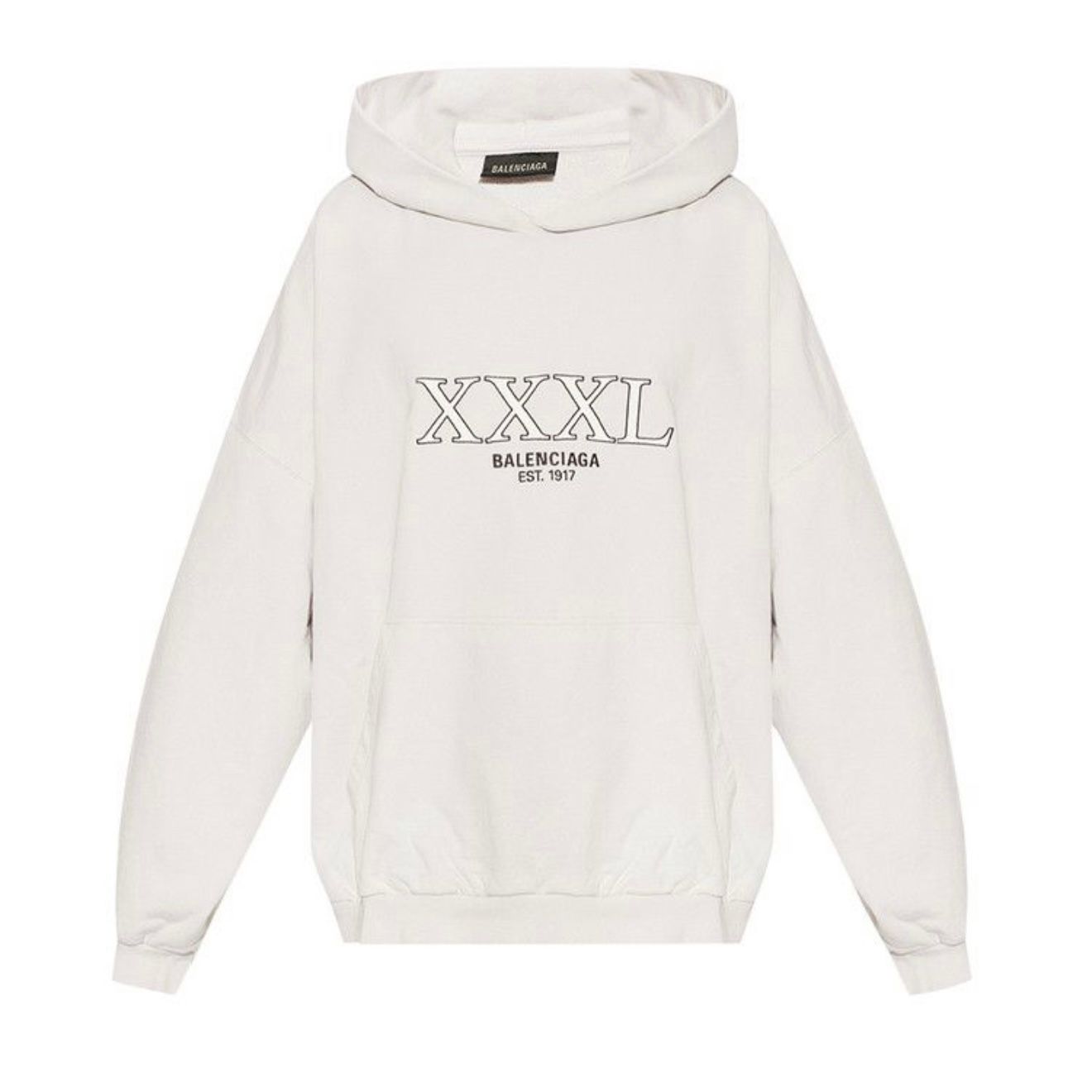 Balenciaga XXXL Oversized Popover Hoodie (Off White) - Preowned