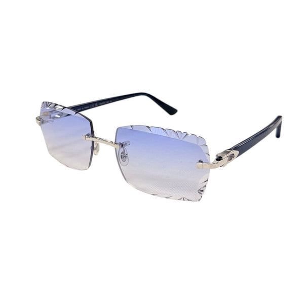 Cartier Glasses (Blue Acetate Sticks/Blue Diamond Cut Lenses)