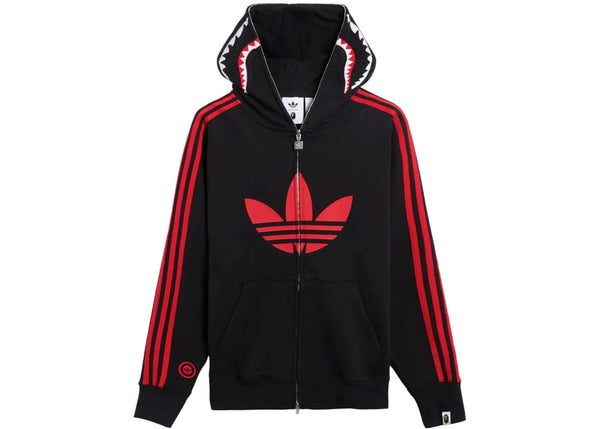 BAPE x adidas Shark Fleece Full Zip Hoodie Black - Preowned