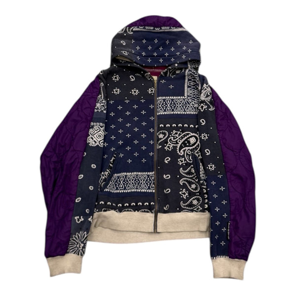 Kapital Fleece Bandana Half Nylon Hoodie - Preowned