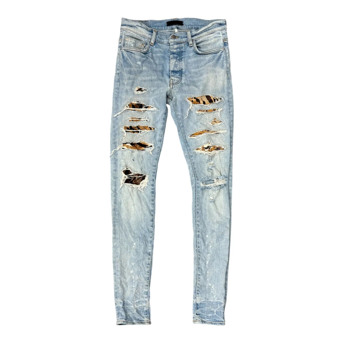 AMIRI Leopard Thrasher Skinny Fit Jeans Clay Indigo - Preowned