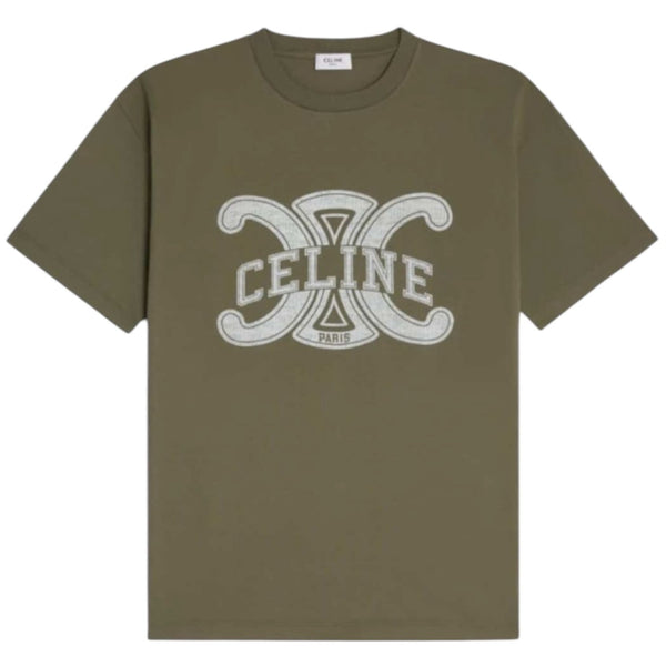 Celine Loose Cotton Tee (Olive)