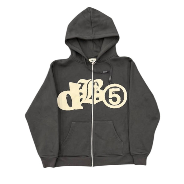 Deadby5am Palestine Zip Up Hoodie (Grey)