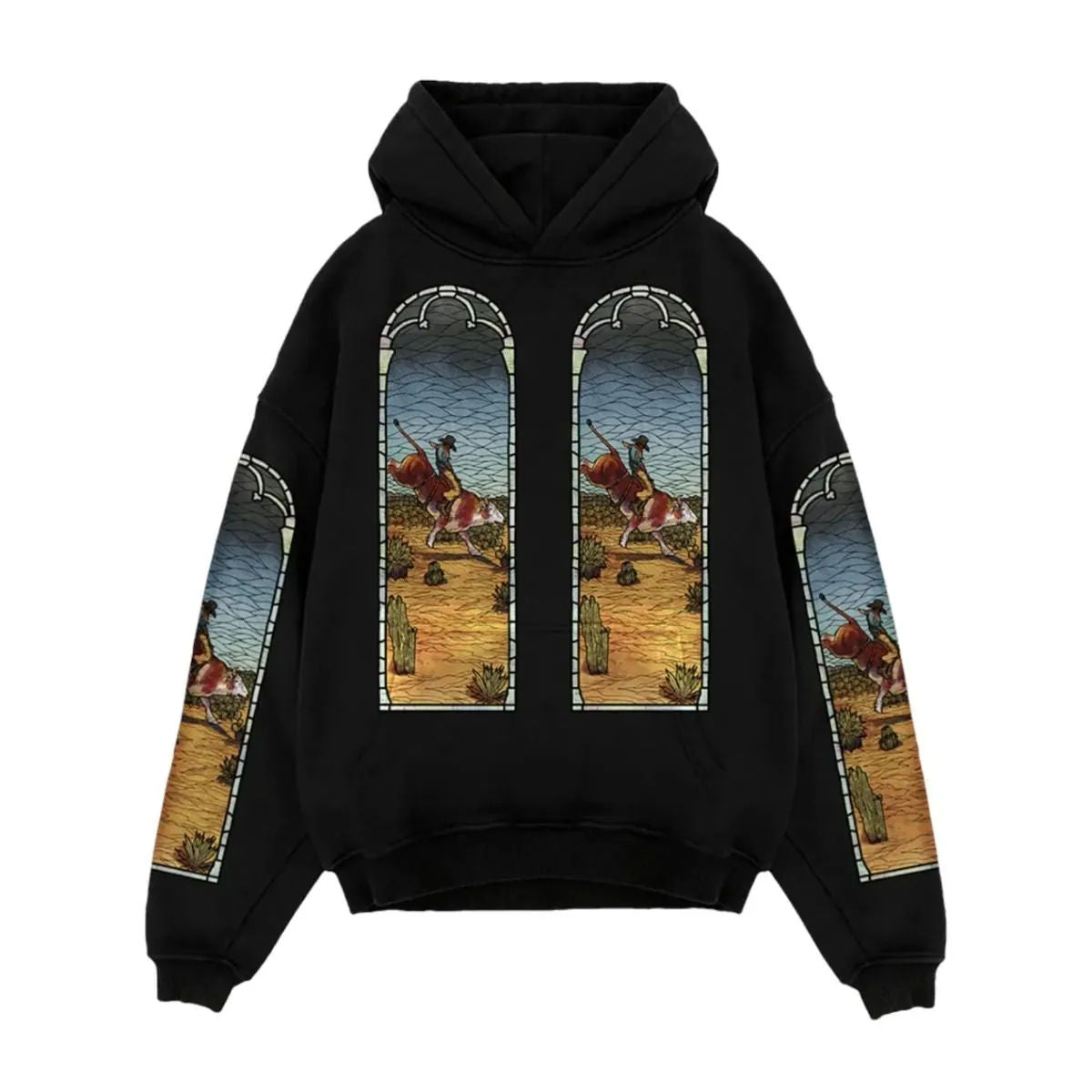 Who Decides War x EST Gee Stained Glass Hoodie (Black) - Preowned