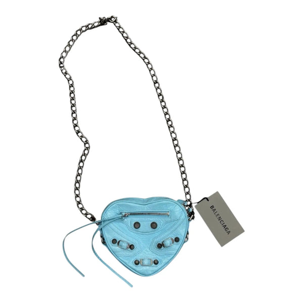 Balenciaga Heart Arena Shoulder Bag (Sea Blue)