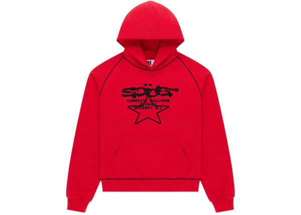 Sp5der Splat Collision Hoodie Red