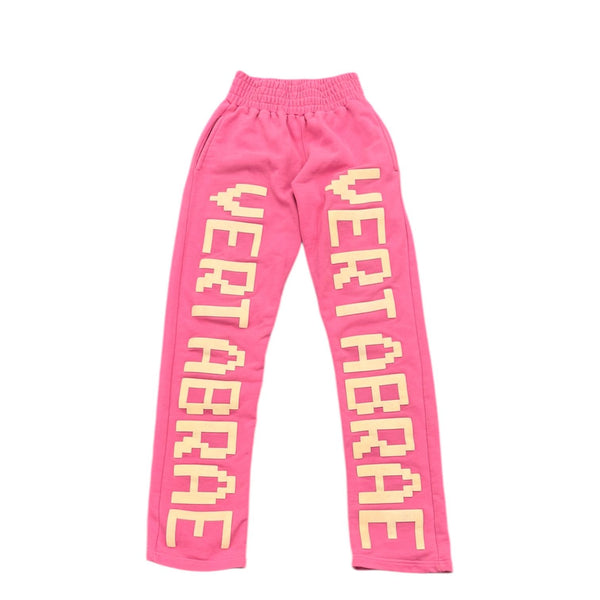 Vertabrae Double Logo Sweatpants (Pink/Cream) - Preowned