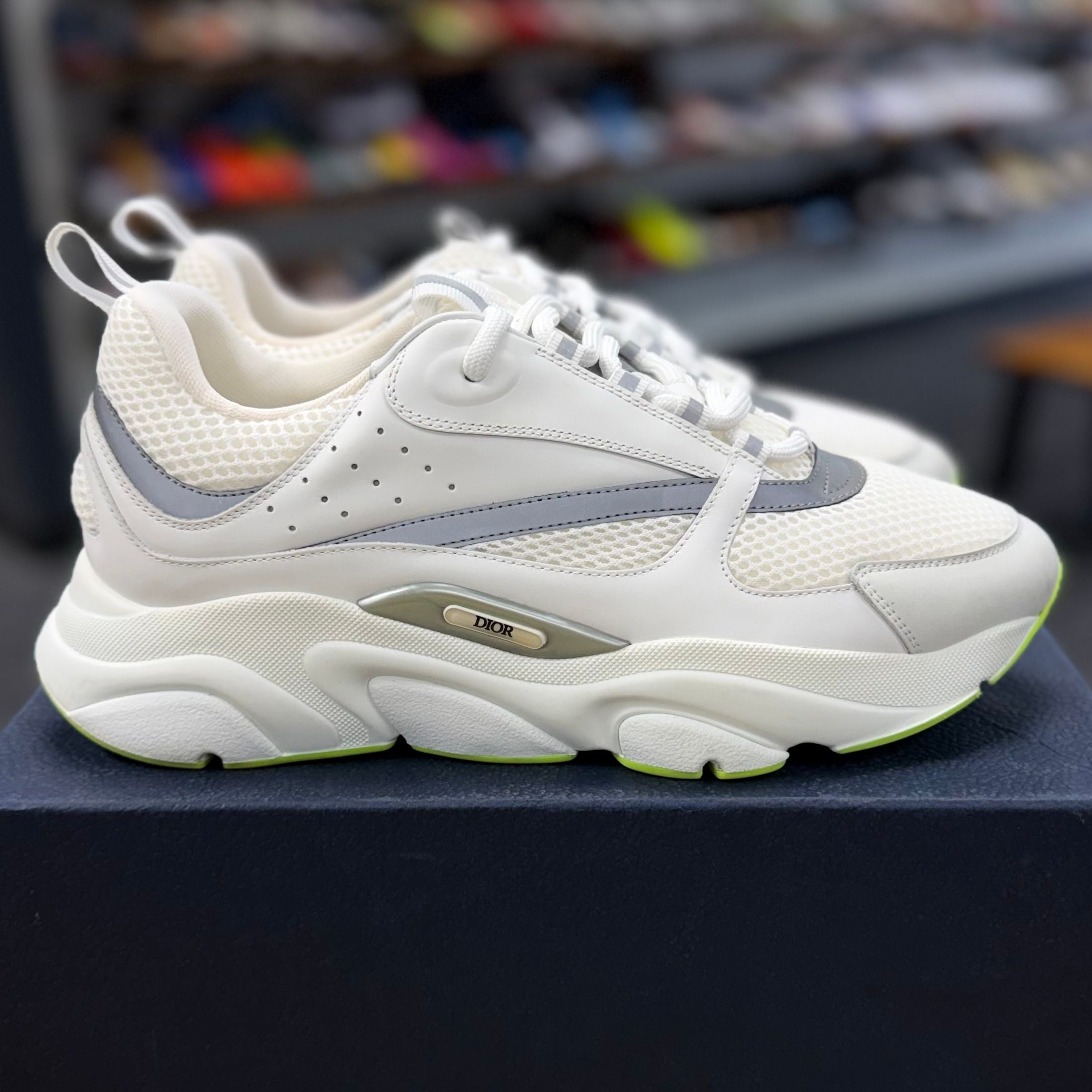 Dior B22 White Silver Fluo Green - Preowned