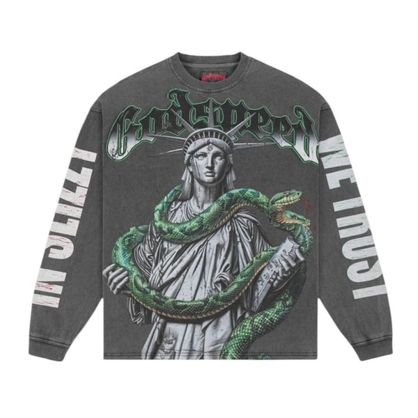 Godspeed Top 5 Slizzy L/S Tee (Grey Wash)