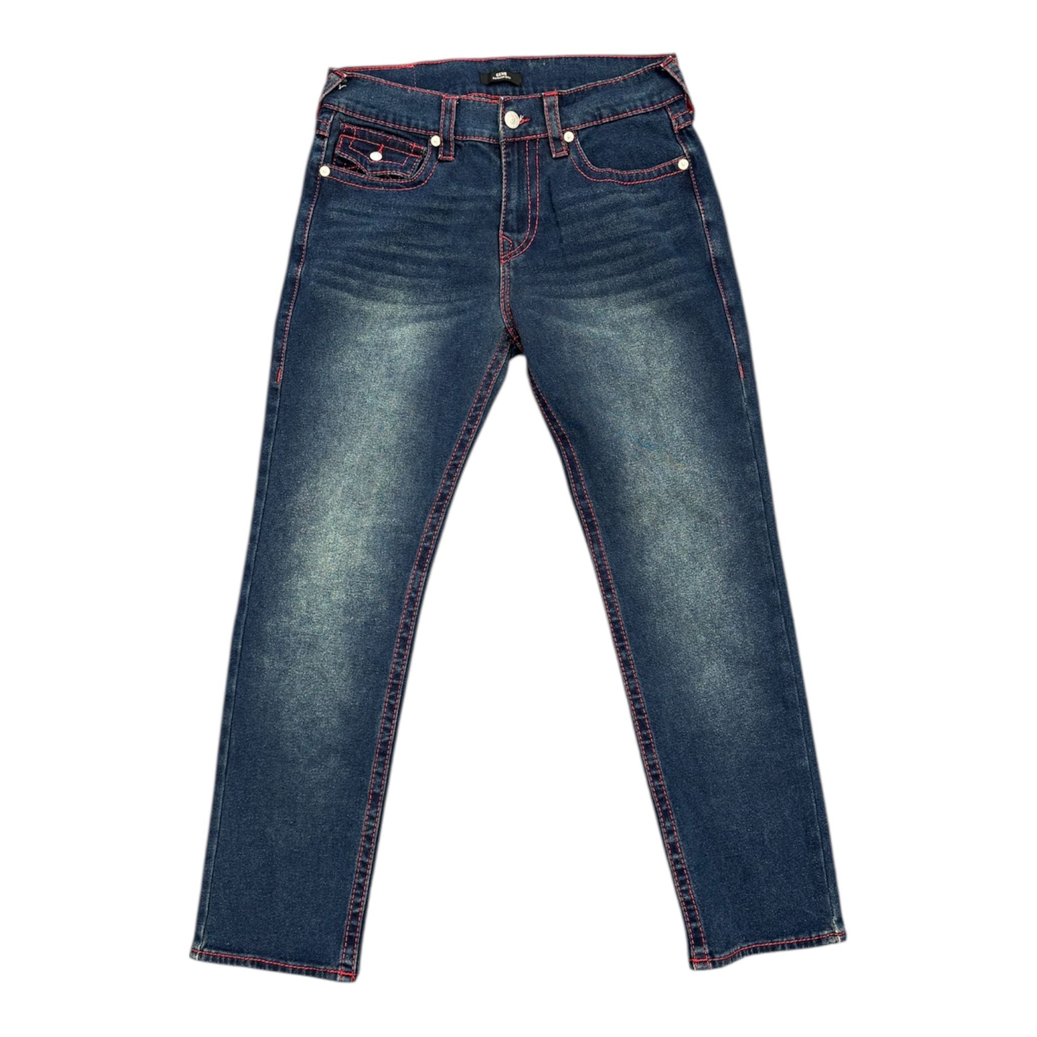 True Religion Geno Single-Needle Denim (Red/Indigo) - Preowned