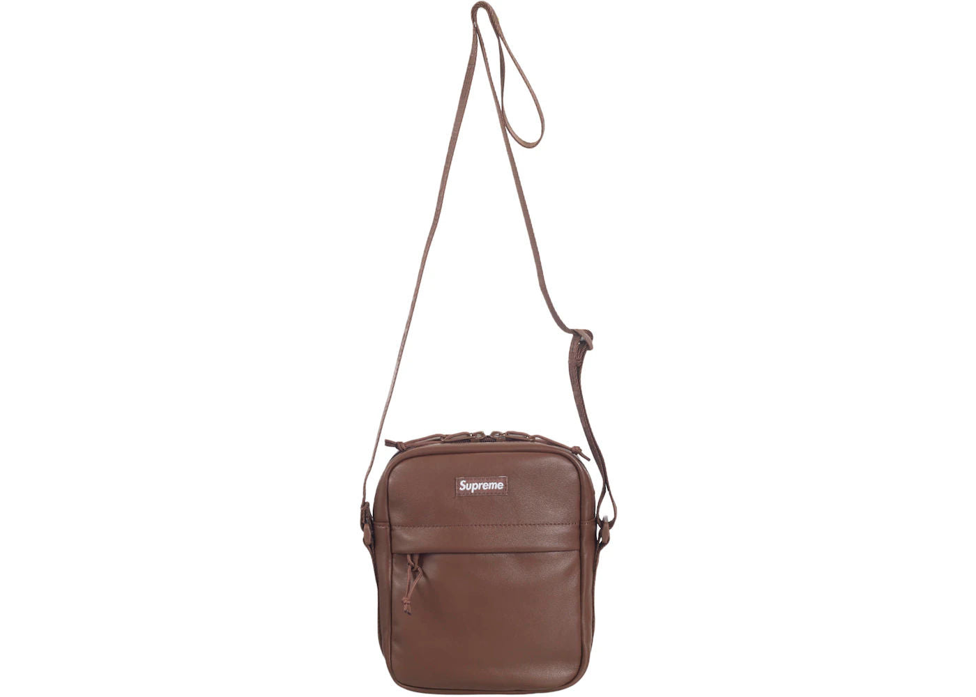 Supreme Leather Shoulder Bag (Brown)