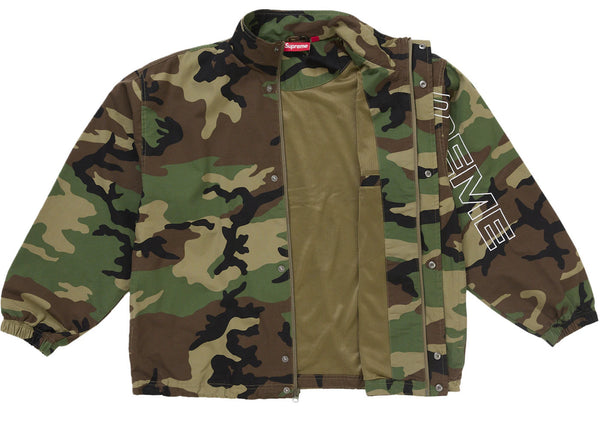 Supreme Spellout Embroidered Ripstop Track Jacket (Woodland Camo)