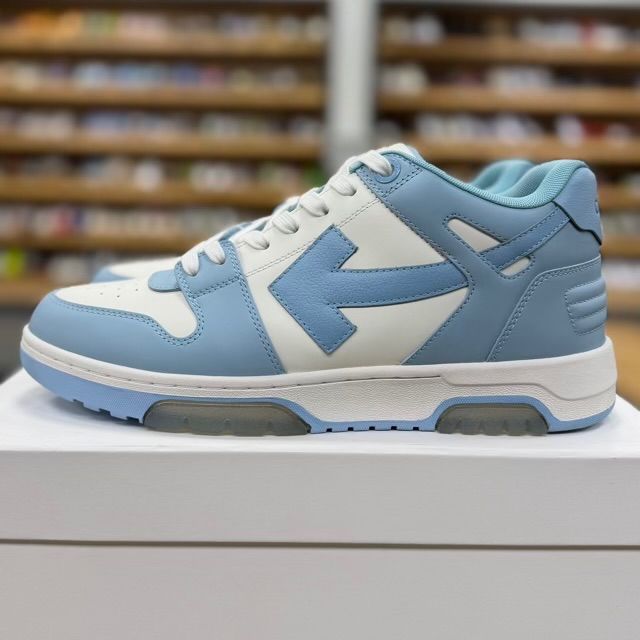 Off-White Out Of Office Calf Leather White Baby Blue - Preowned