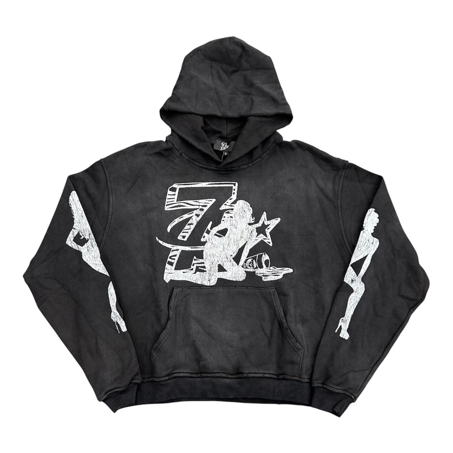 Triple 7's Trap Logo Hoodie (Black)
