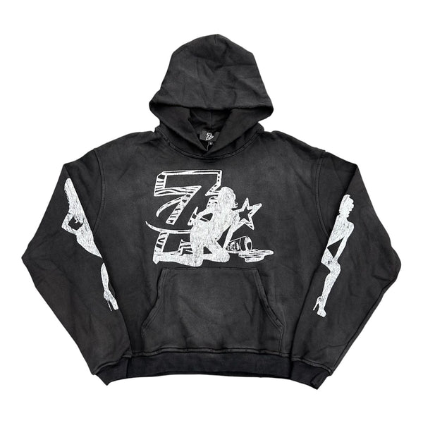 Triple 7's Trap Logo Hoodie (Black)