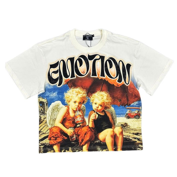 Mixed Emotion Twin Rhinestone Tee (Cream)