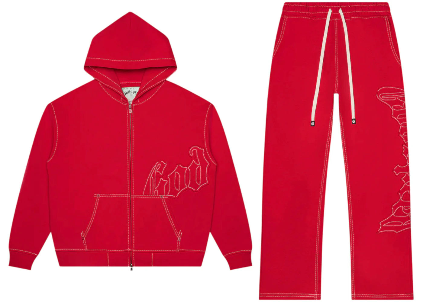 Godspeed OG Logo Stitched Sweatsuit Red