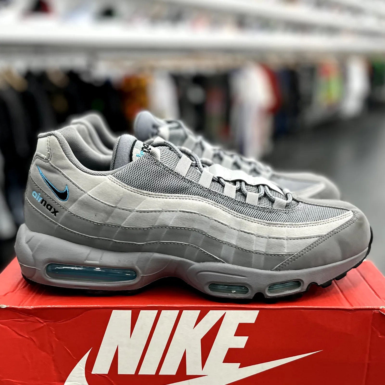 Nike Air Max 95 Retro Logo Grey Aqua - Preowned