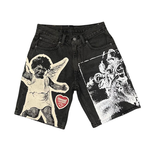 Deadby5am Angel Denim Shorts (Black Wash)