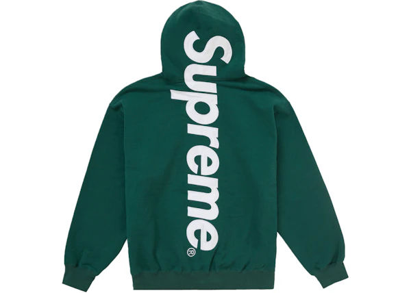 Supreme Satin Applique Hooded Sweatshirt (FW24) Dark Green