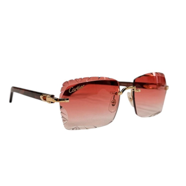 Cartier Glasses (Red Acetate Sticks/ Red Diamond Cut Lenses)