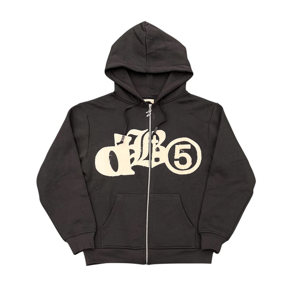 Deadby5am Palestine Zip Up Hoodie (Grey)