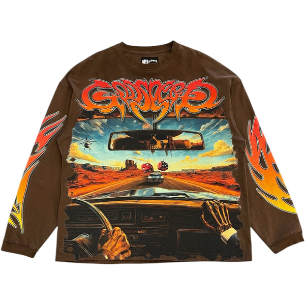 Godspeed On The Run L/S Tee (Mocha) - Preowned