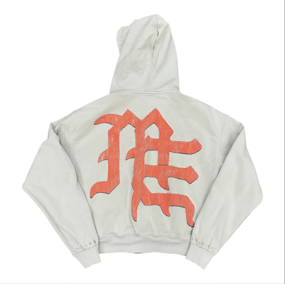 Mixed Emotion Broken Halo Zip Up Hoodie (Grey) - Preowned