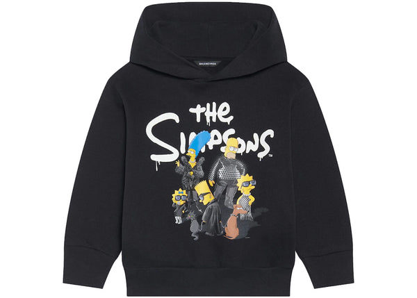 Balenciaga x The Simpsons Kids Hoodie Black
