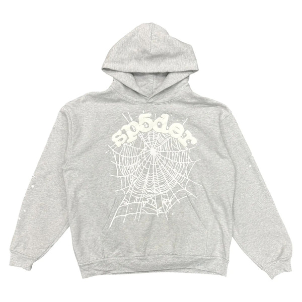 Sp5der OG Web Hoodie Heather Grey - Preowned