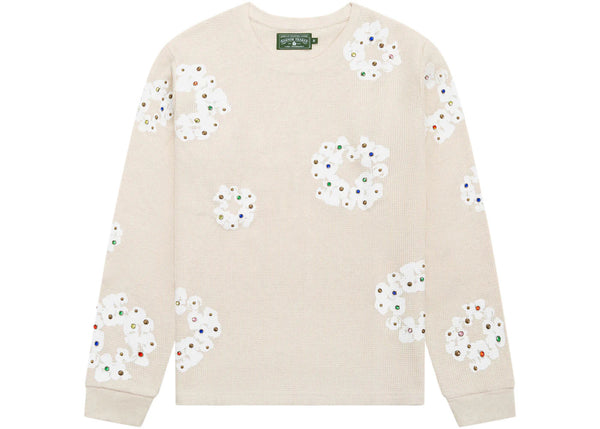 Denim Tears Rhinestone Cotton Wreath Thermal Oatmeal