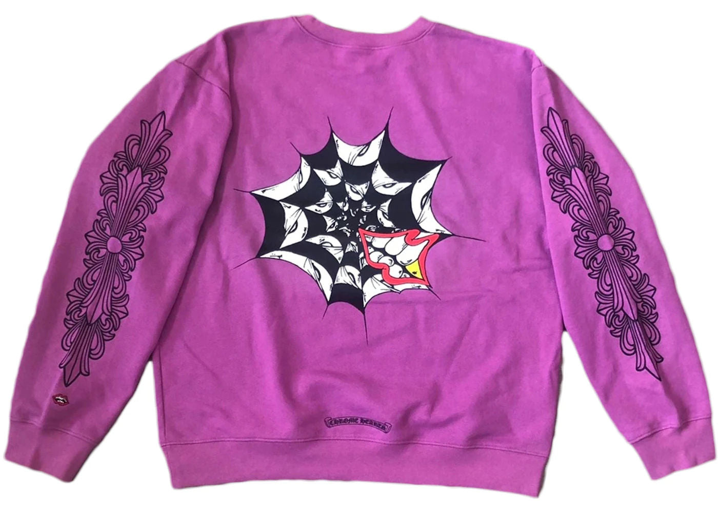Chrome Hearts Matty Boy Spider Web Crewneck Sweatshirt (Purple)