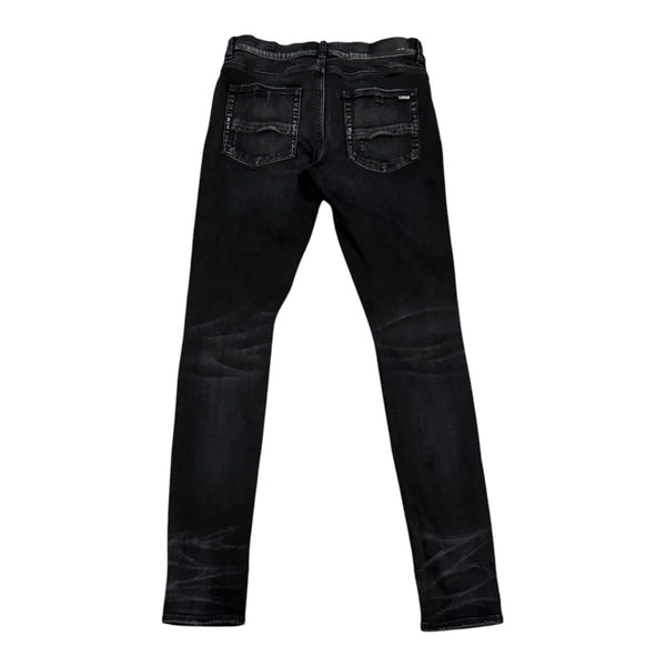 Amiri MX1 Camo Leather Patch Jean (Black Wash) - Preowned
