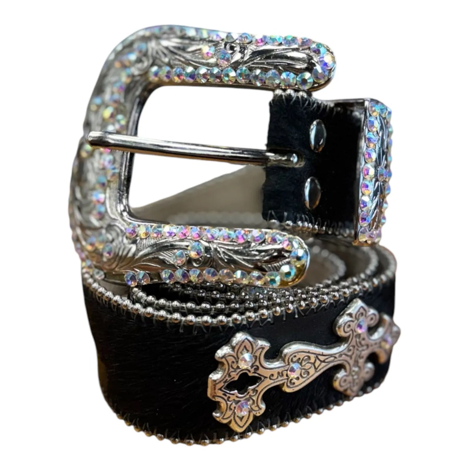 BB Simmons Tribal Fur Belt (Black) - Preowned
