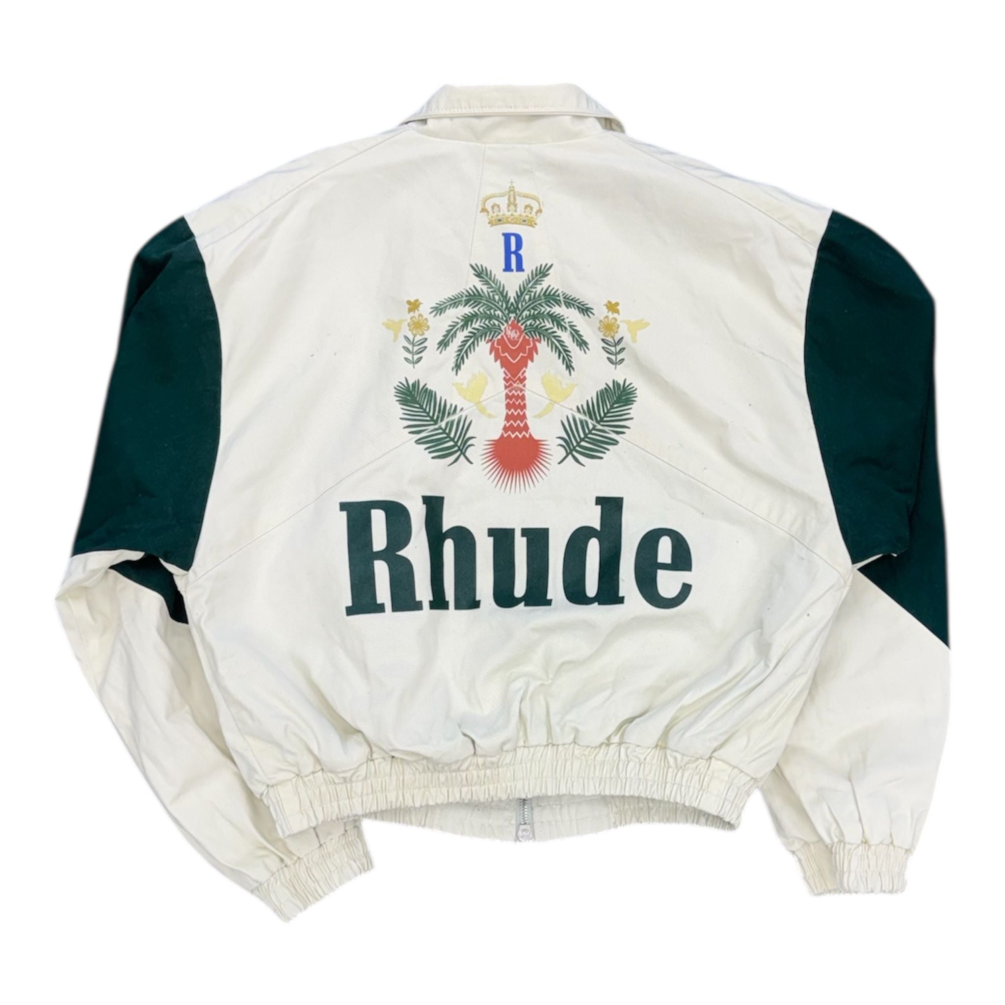 Rhude Flight Jacket (Creme/Hunter Green) - Preowned