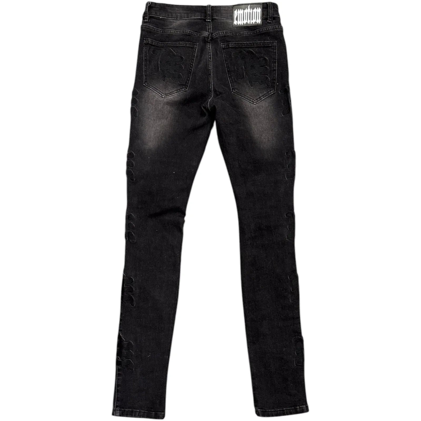 Mixed Emotion Monogram Jean (Black) - Preowned