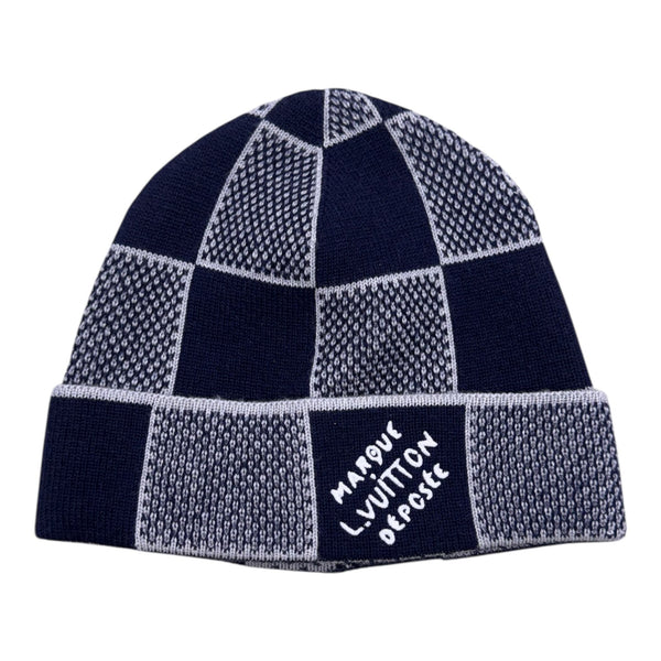 Louis Vuitton Damier Heritage Beanie (Navy) - Preowned