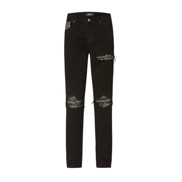 Amiri MX1 Leopard Jean (Black) - Preowned