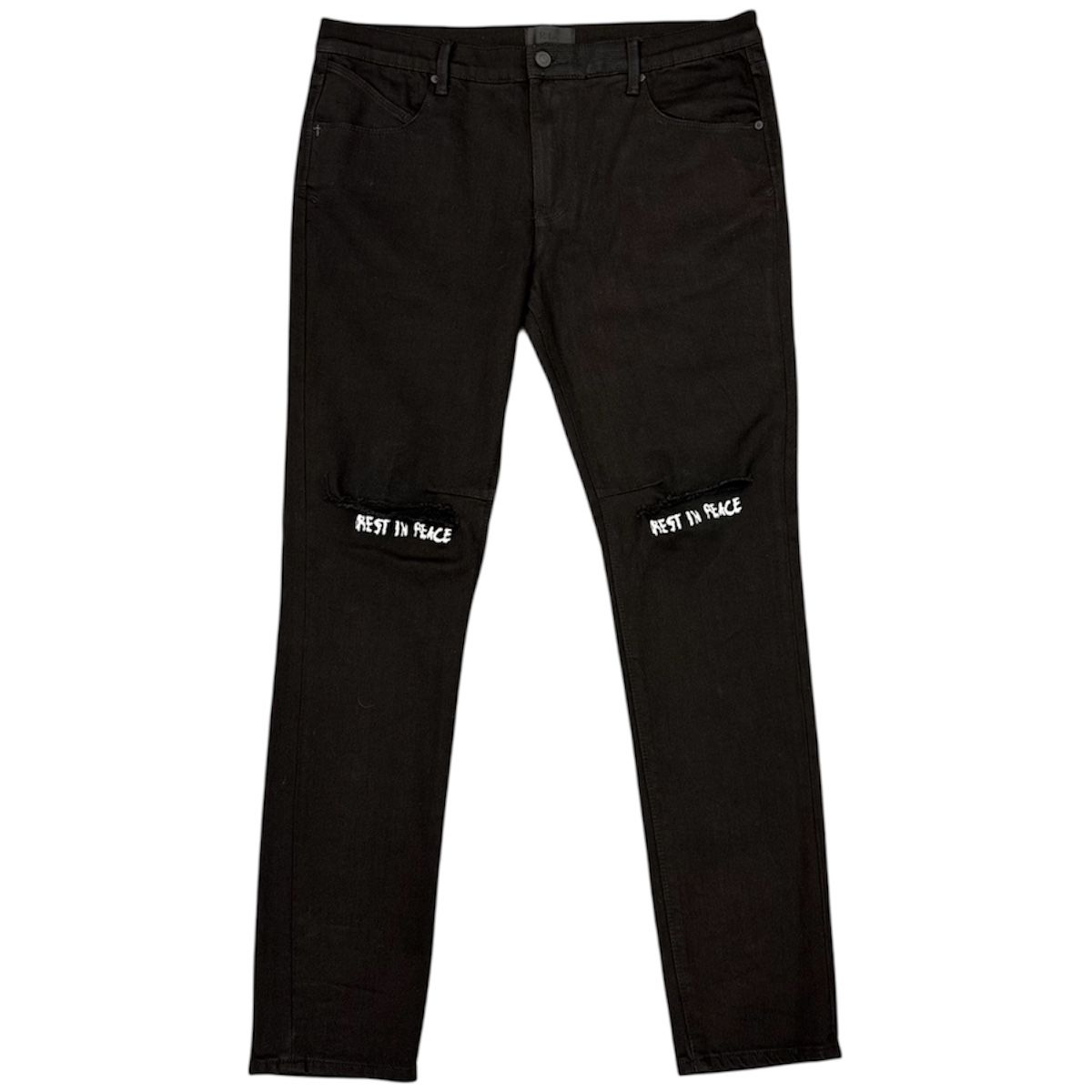 R.T.A Bryant Skinny Rest In Peace Jean (Black/White) - Preowned