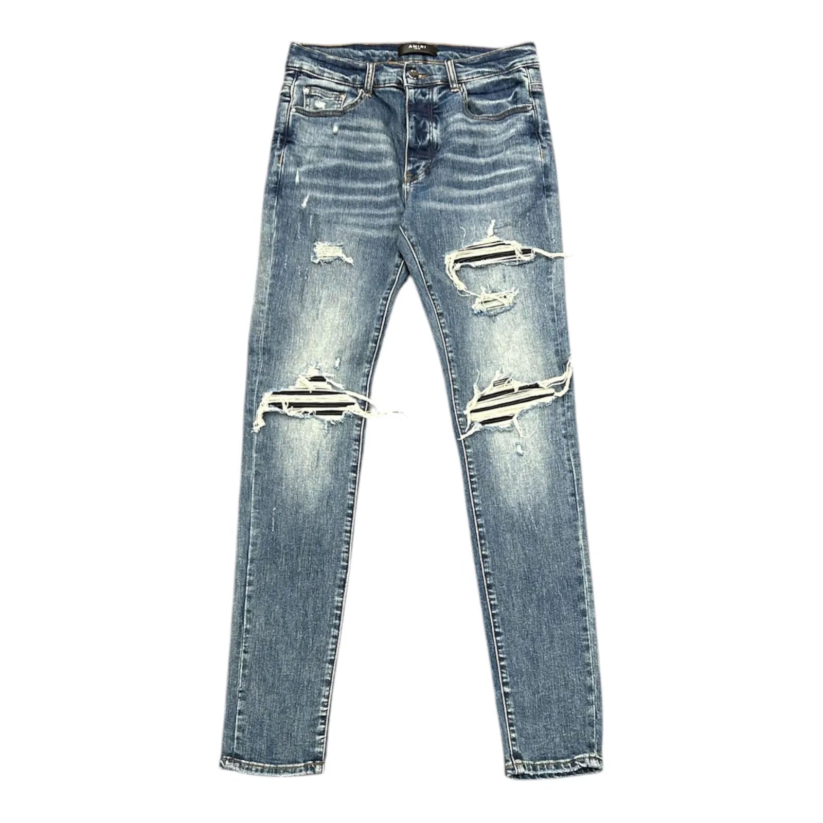Amiri MX1 Black Leather Patch (Blue) - Preowned