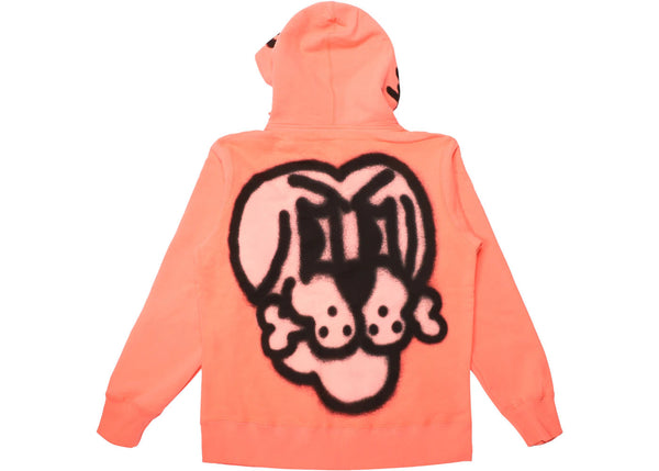 Supreme Bone Zip Up Sweatshirt Flourescent Pink