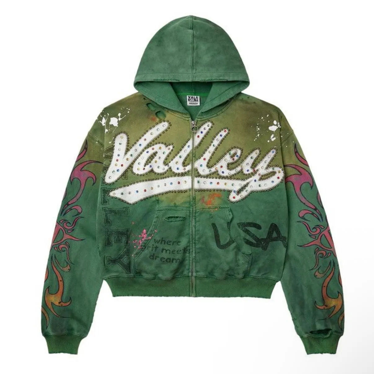 Vale Forever "Inferno" Zip Up Hoodie (Green)