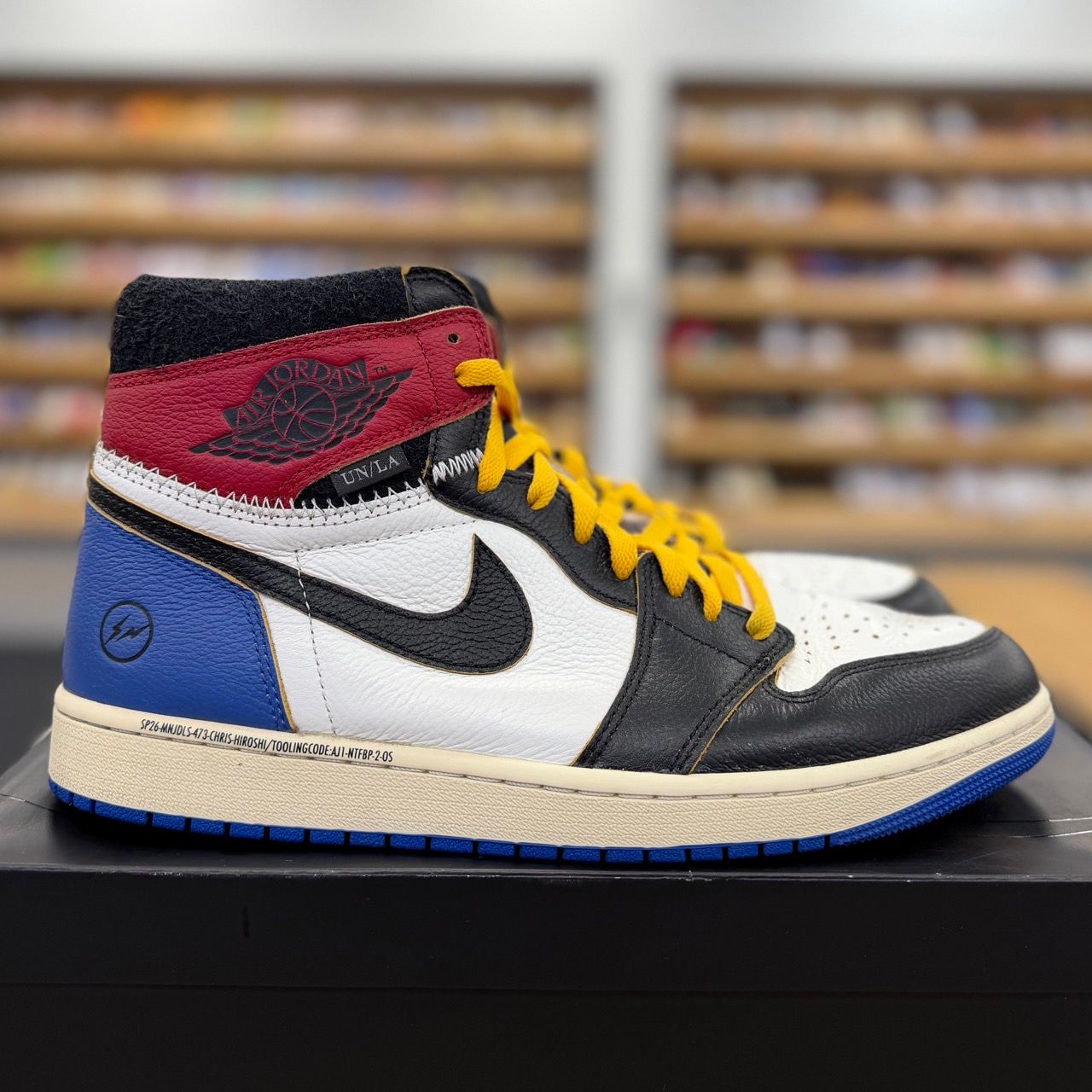 Jordan 1 Retro High OG SP Fragment x Union LA Varsity Red Sport Royal - Preowned