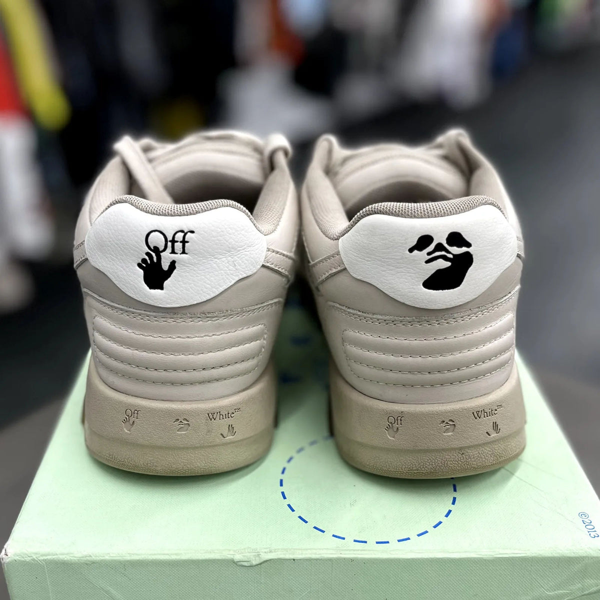 OFF-WHITE Out Of Office OOO Low Tops (White Tan) - Preowned