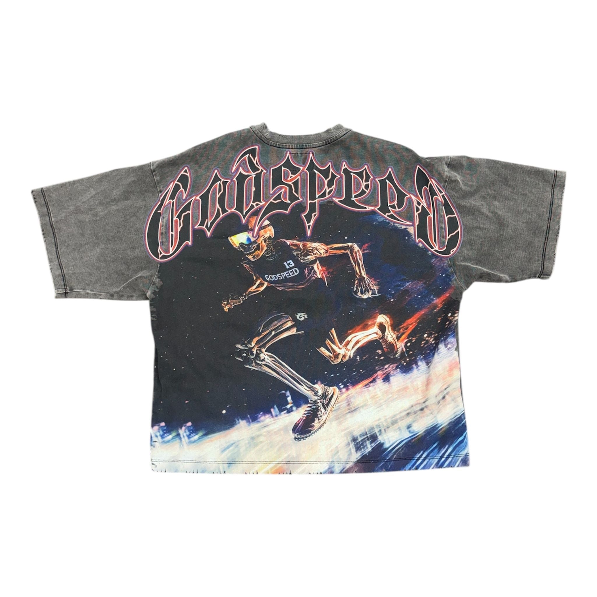 Godspeed Run Club Tee (Washed Grey) - Preowned