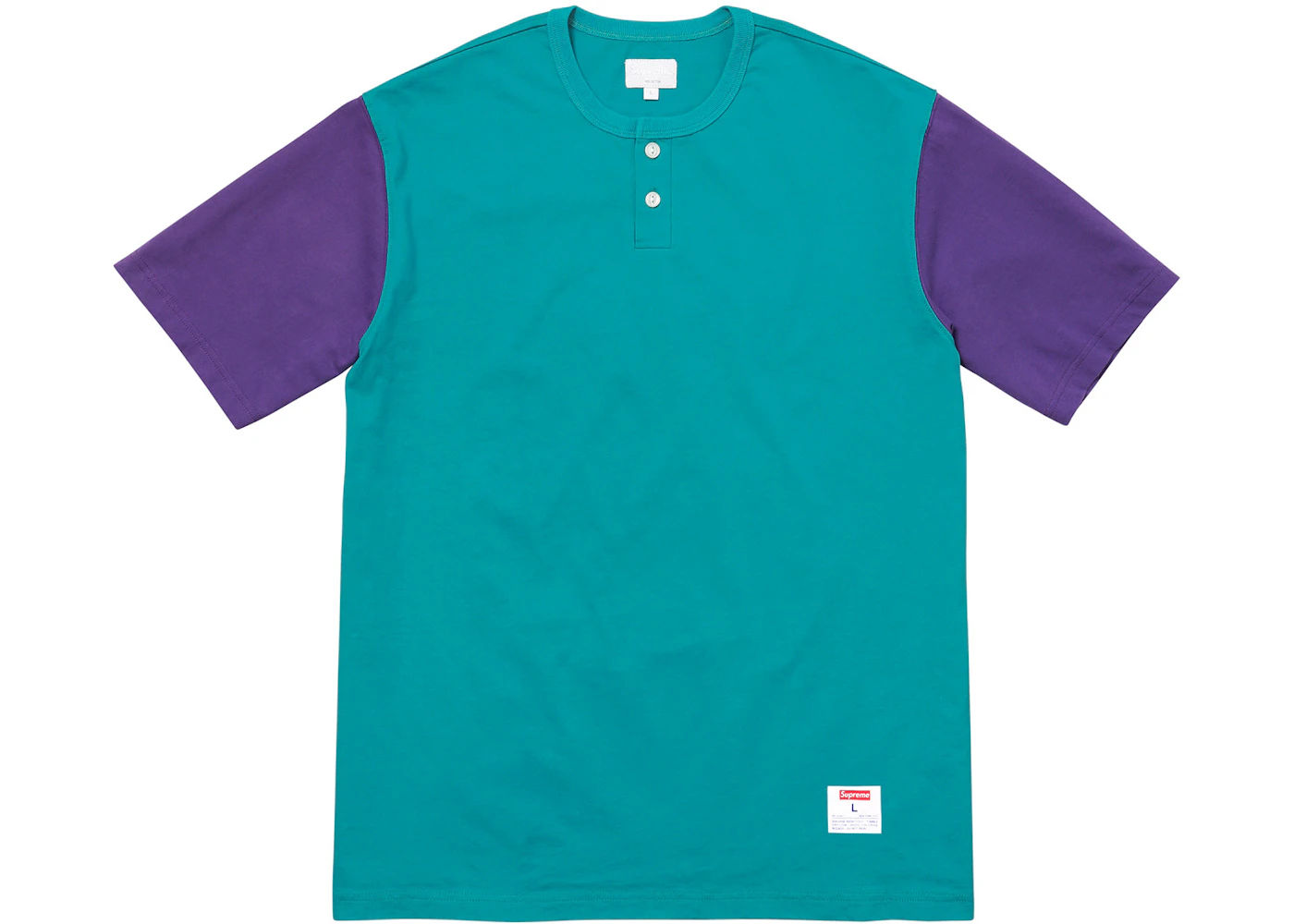 Supreme 2-Tone S/S Henley Teal - Preowned