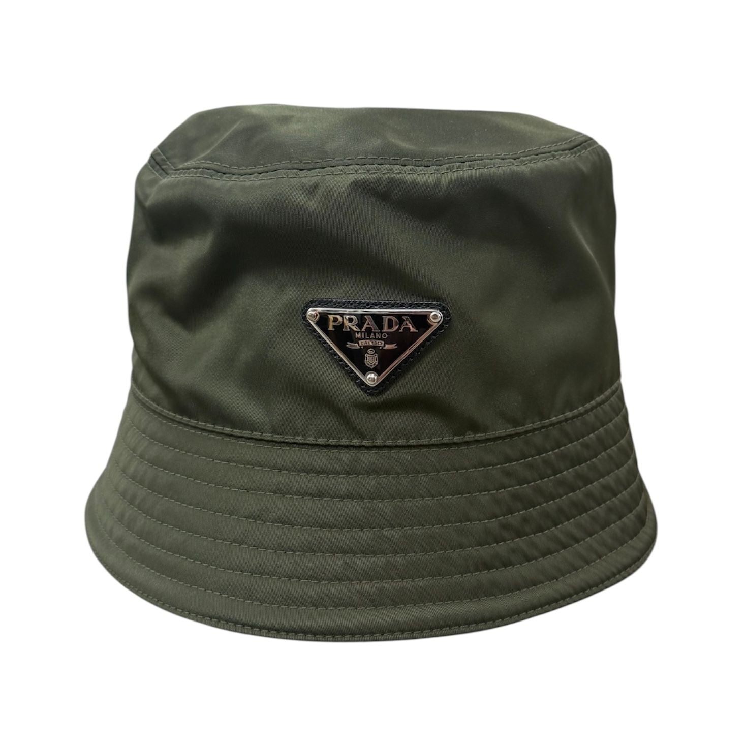 Prada Nylon Bucket Hat (Olive)