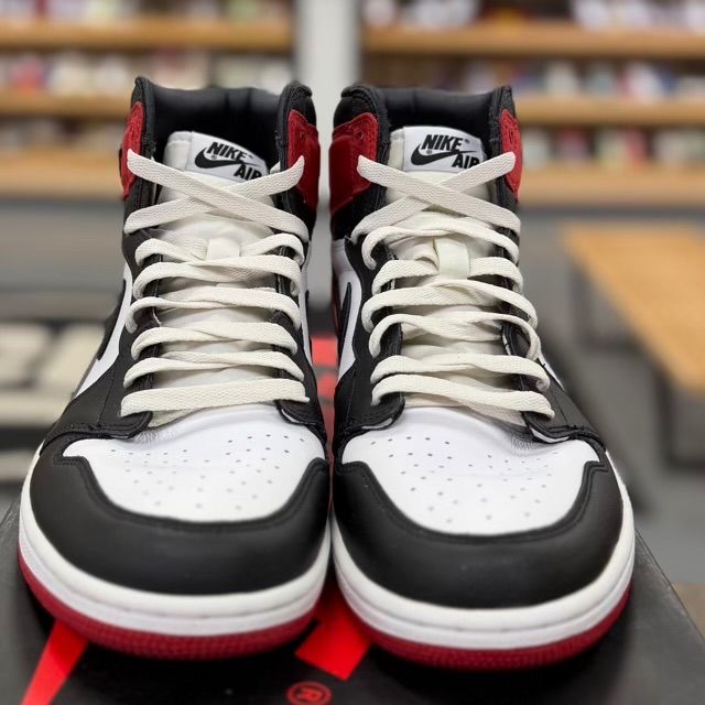 Jordan 1 Retro High Satin Black Toe (Women's) - Preowned