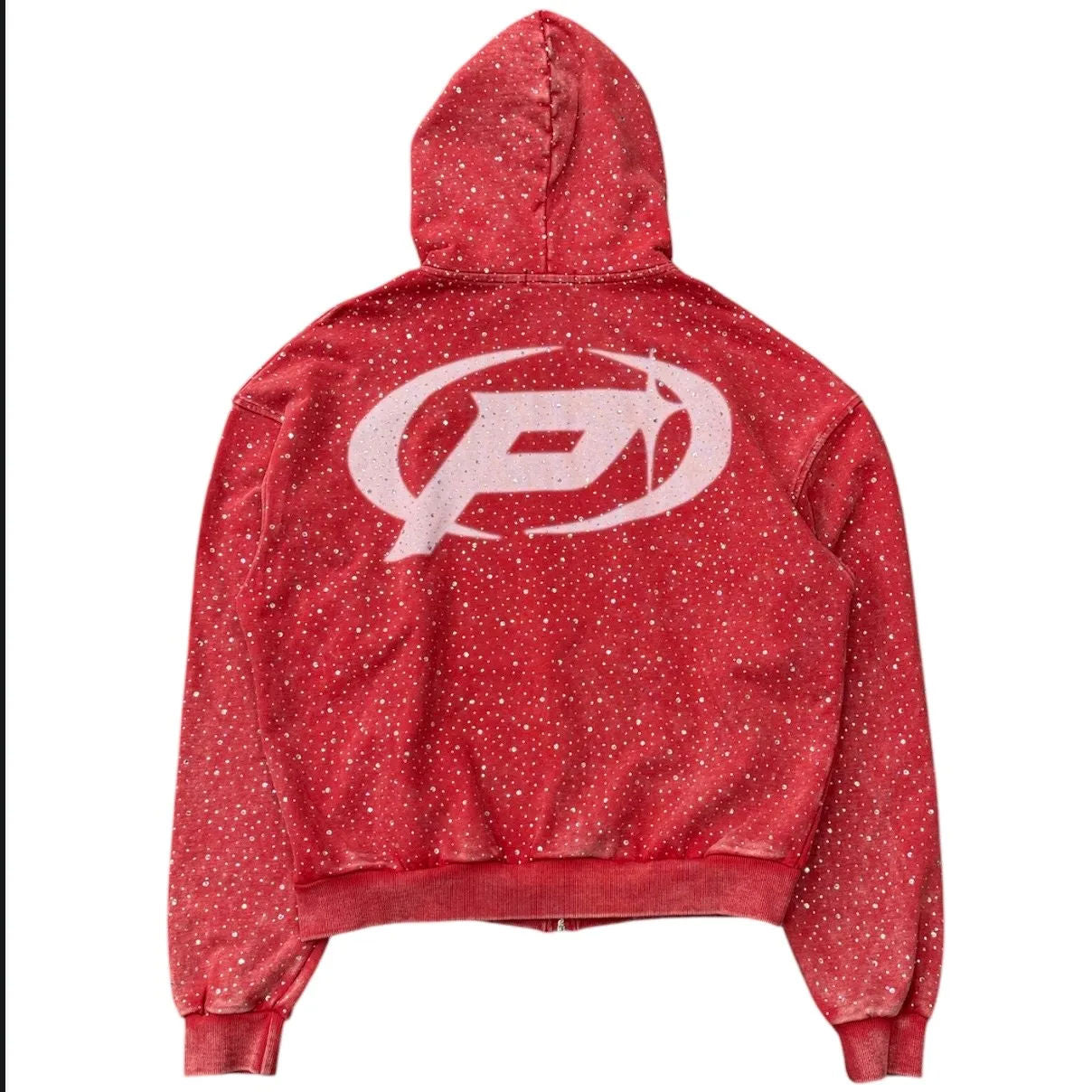 Prestige Rhinestone Hoodie (Red) - Preowned